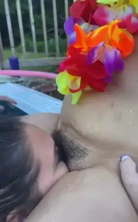 I ate her pussy while others in the pool watched! [00:20]