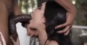 Brenna Sparks swallows Isaiah Maxwell’s massive black cock ballsdeep