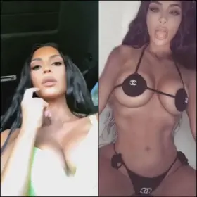 Kim Kardashian looking all slutty waiting to be covered in cum 🤤