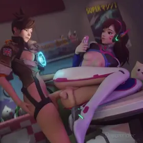 Futa D.va fucked by Futa Tracer (Dreamrider) [Overwatch]