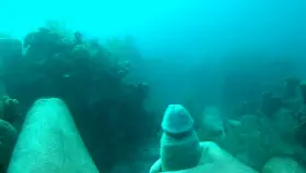 Scuba jerkoff, 60ft deep, a shark was watching me