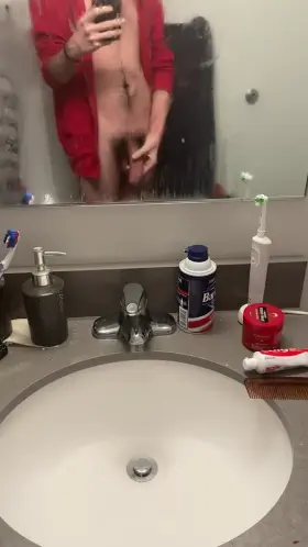 Having some fun while I wait for the shower to warm up 😈😈