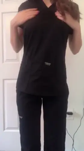 [F] How do my scrubs look on me?