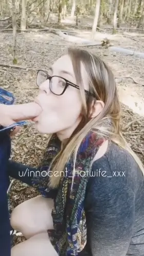 Could a hotwife tempt you whilst out for a walk? Give an outdoor blowjob!