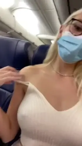 She’s having a good time on her flight