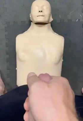 CPR Mannequin cum in mouth
