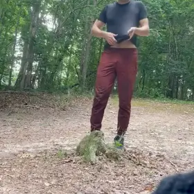 Luckily the disc golf course is in the woods