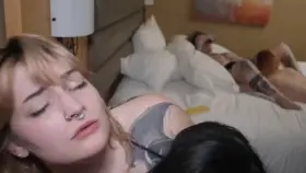 [GROUP] Our friends started fucking on the bed so me and my two friends ended up having sex on the couch