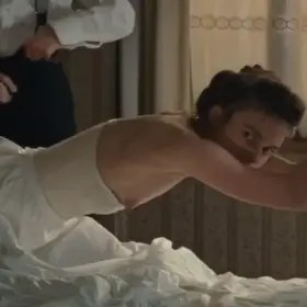 In a Dangerous Method, Keira Knightley plays a character which gets aroused when spanked (since her father spanked her naked during her childhood)