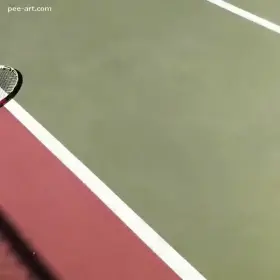 Sneakily peeing on tennis court 🎾