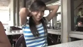 April O'neil Flashing Her Big Tits At A Restaurant