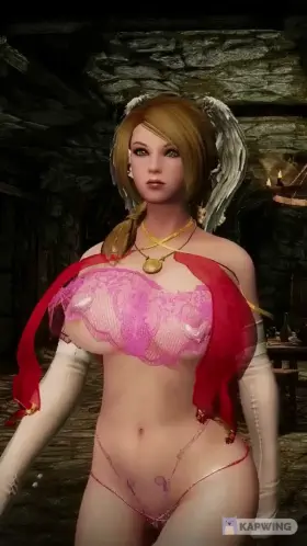 Glitchy clothing but nice nip slip