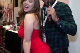 This interviewer got real lucky with Lena Paul at a porn convention