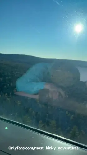 Blowjob in window reflection and shadow silhouette with cum in mouth!