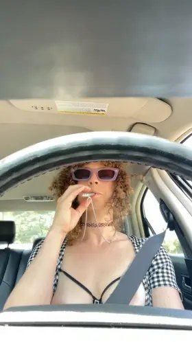 Yeah I drive with my tits out… honk if you want me to pinch my nipples! [F] MILF