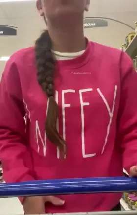 Dared to flash in the grocery store