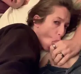 A naughty wife releases control of her throat to her husband 😮