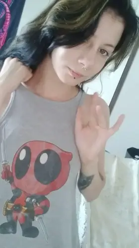 Tugging on my nipple chains makes me so wet!