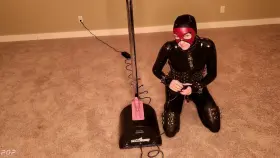 Tied & gagged in latex then forced to cum on a Motor Bunny (Sybian)!