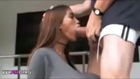 Cute Teen Blowjob And Facial From A Monster Dick