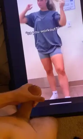 This fat assed college slut made me cum all over my TV