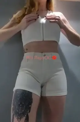 All in white, keep watching to see the zip come down