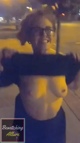 Drunk girl, flashing on the streets