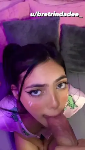 Massive cock in her mouth