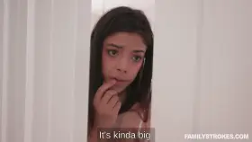 Step bro's dick slides into sister's pussy