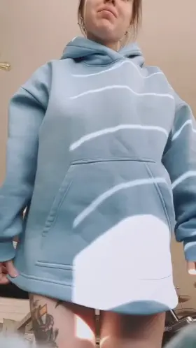 Take off my comfy hoodie:)