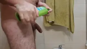 Fucking a big shampoo bottle