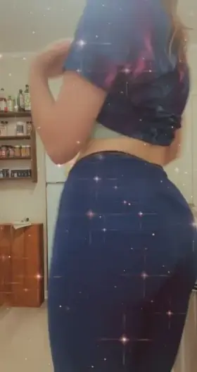 Stripping down after a long day at work.