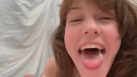 Playing with her mouth