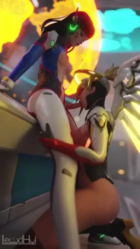 Mercy Sucking Futa D.va (Sound Update) (LewdHyl) [Overwatch]