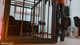 Domme with a cage for a good slave... [F] [OC]
