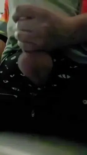 Playing with my half chub on break.