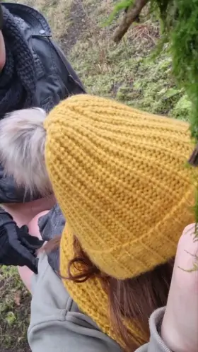 When you're taking it next to a busy path, sometimes biting your hand is the only option. [gif] [m][f]