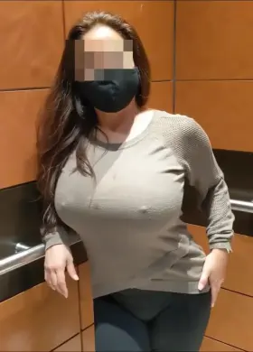 Mom of 3 letting co-worker get a feel of these 36Fs