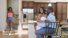 Aryana Adin and Ashley Aleigh - Stepdad doesn't mind daughter joining in on the fun