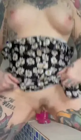 Riding in a sundress