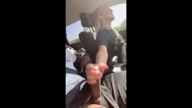 Handjob on roadtrip