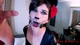 How to safely receive a blowjob from a real life hentai Shemale Catgirl with sharp fangs 💋