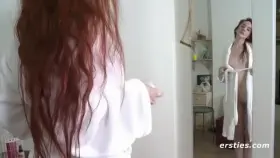 Claudia taking a shower