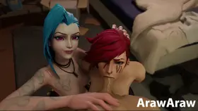 Vi and Jinx bonding (ArawAraw) [League of Legends]