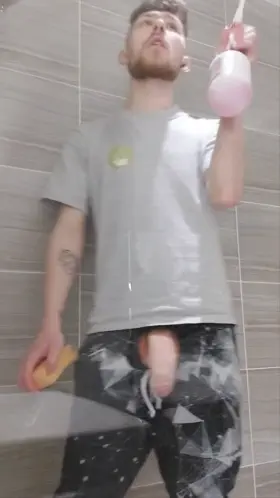 Just cleaning the shower in your hotel room...