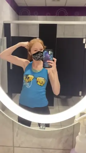 Flashing by the locker room door again 😜 One of these days I’m going to get caught lol [GIF]