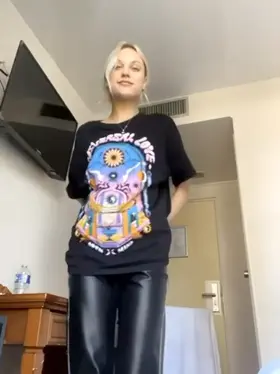 Petite Blonde Stripping! 18