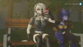 Krystal and Loona Outdoor Boob Grab (Irresponsible) [Star Fox; Helluva Boss]