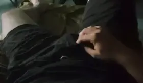 Just a bored young boy messing with his boner 🤷