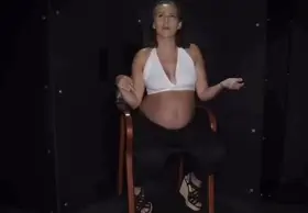 Pregnant Indica Monroe craves cum, sucks me off and swallows my baby batter for a gloryhole porn scene